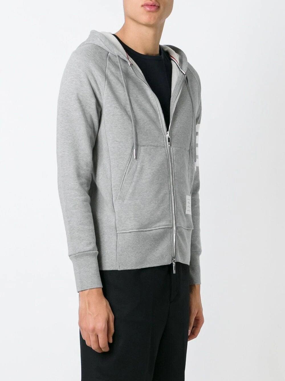 4-Bar Zip-Up Hoodie (Grey)