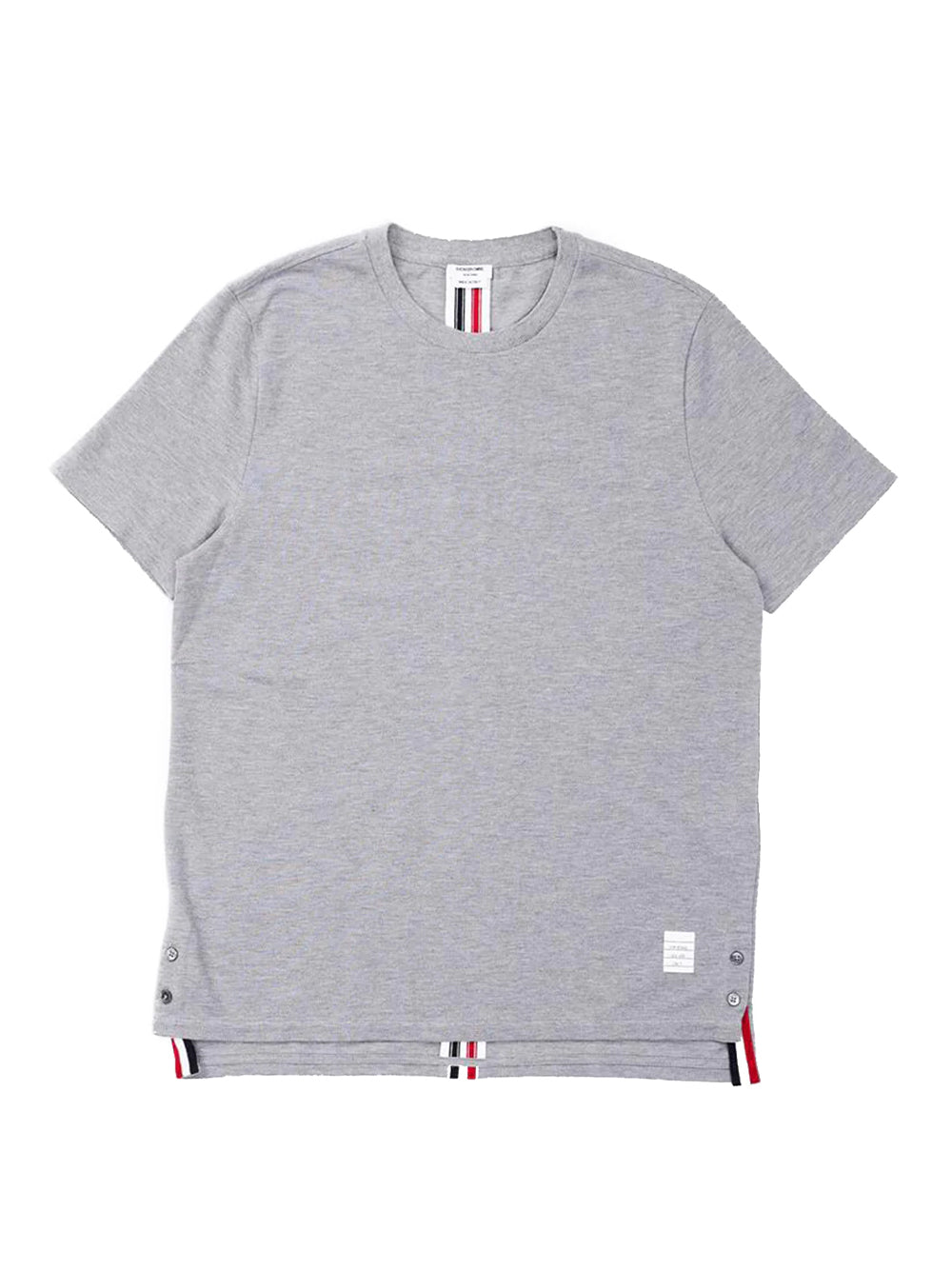 Pique Center Back Stripe Relaxed Fit Tee (Grey)