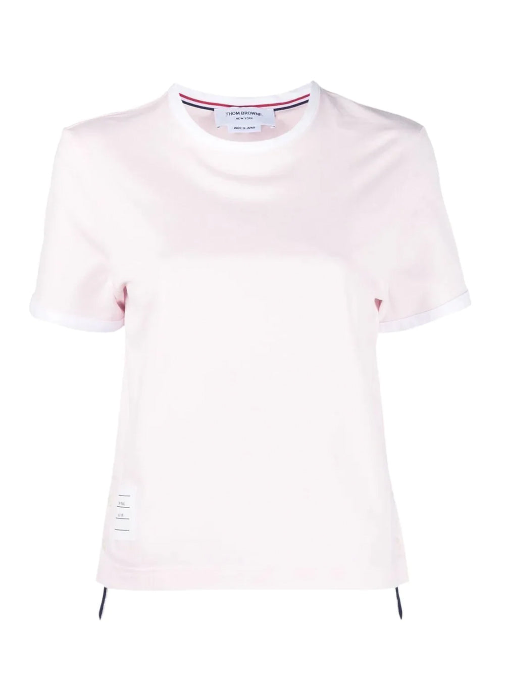 Asymmetric Hem Short-Sleeve T-Shirt (Pink)