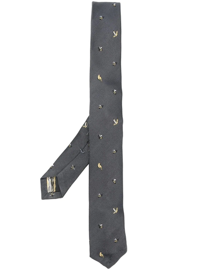 ThomBrowne-BirdsandBeesJacquardClassicTie-MediumGrey-1