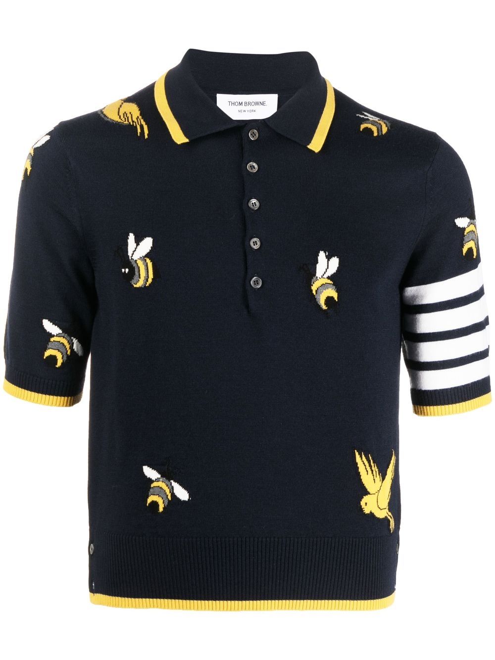 ThomBrowne-CottonMerinoBirdsandBees4BarShortSleevePolo-Navy-1