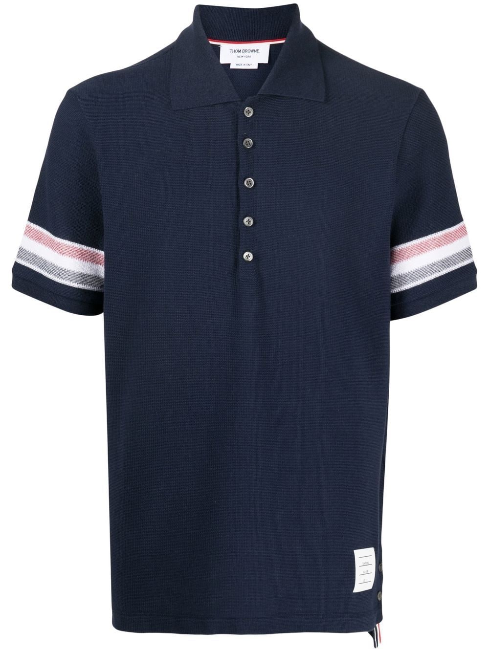 ThomBrowne-LogoPatchStripedPoloShirt-Navy-1