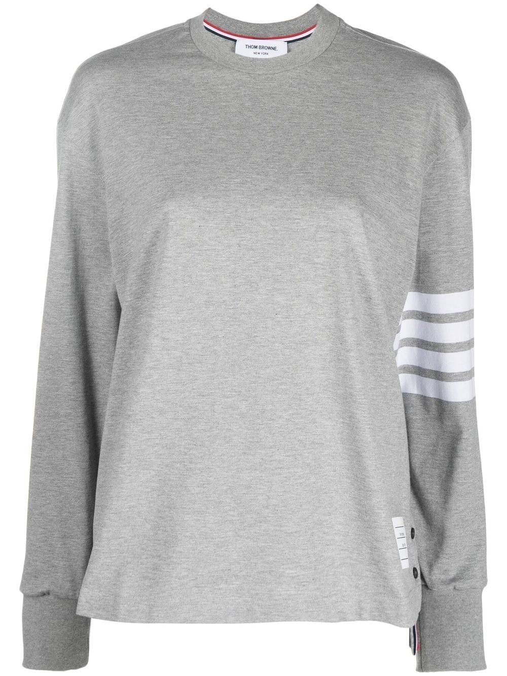 ThomBrowne-MediumWeightJerseyEngineered4-BarOversizedLong-SleevedTee-LightGrey-1