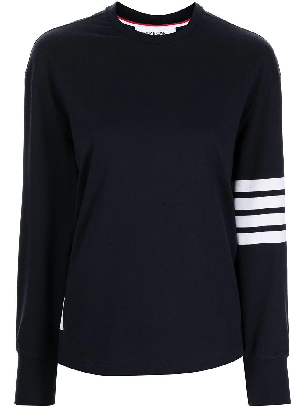 ThomBrowne-MediumWeightJerseyEngineered4-BarOversizedLong-SleevedTee-Navy-1