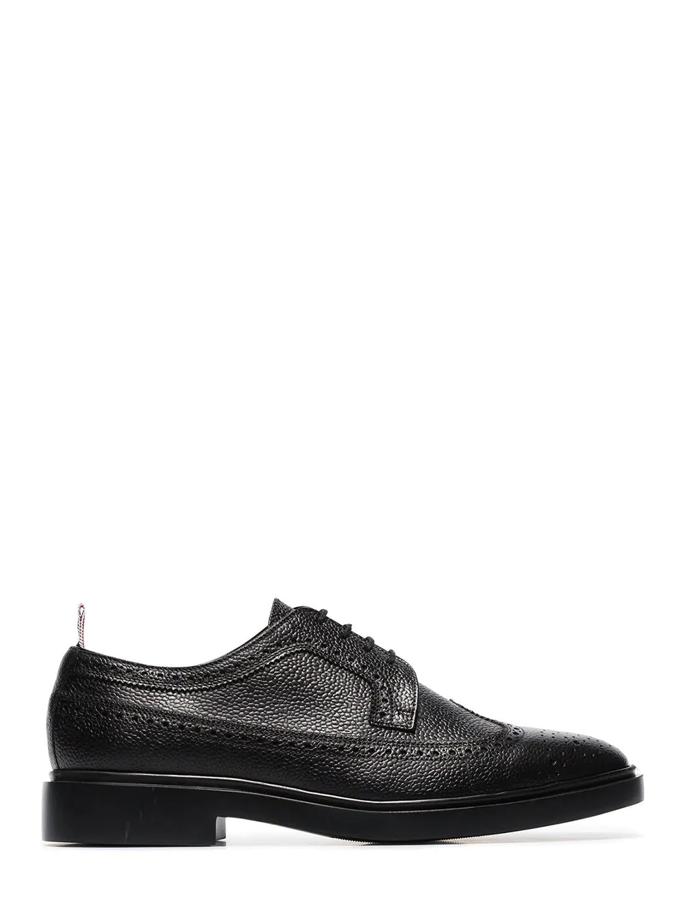 Pebble Grain Leather Cap Toe Derby (Black)