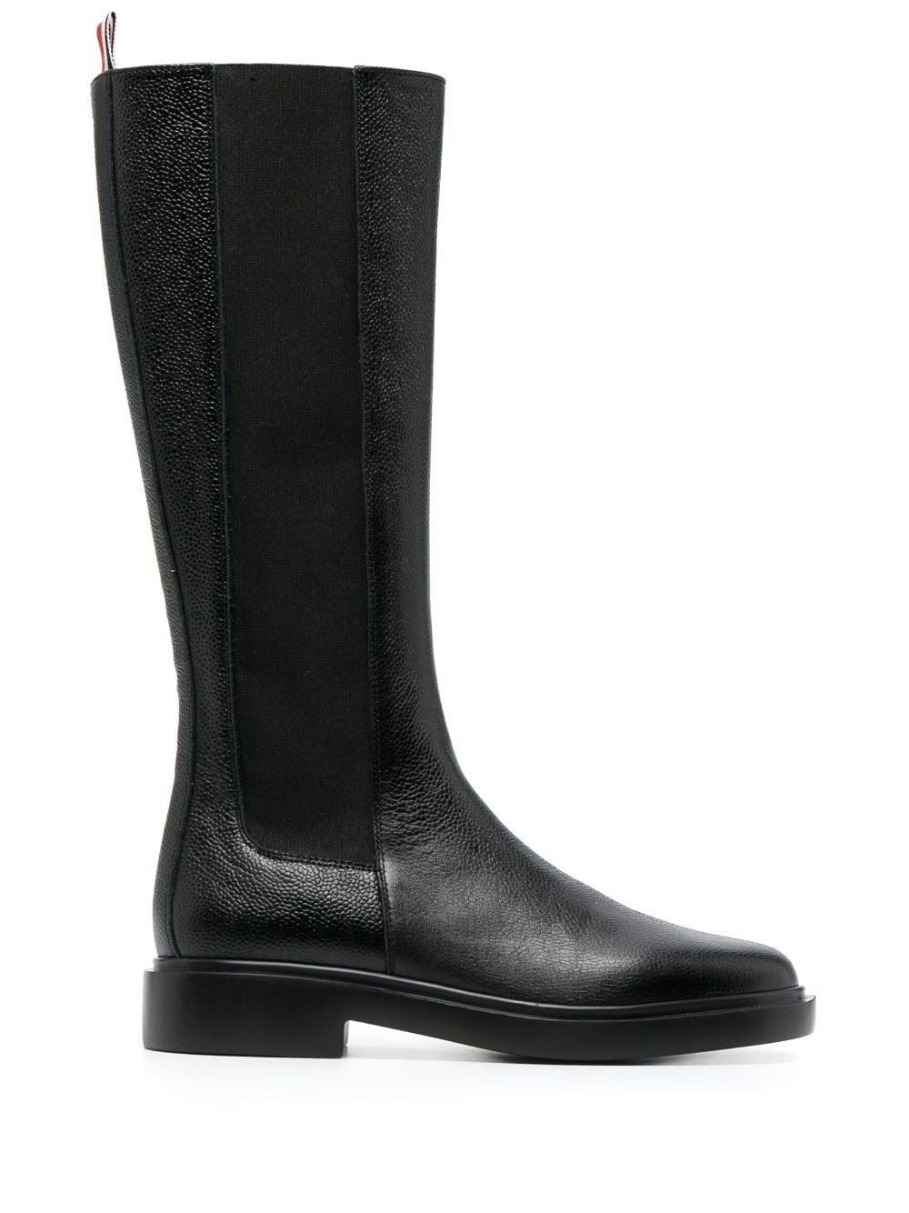ThomBrowne-PebbleGrainLeather4BarLightweightRubberSoleKneeHighChelseaBoot-Black-1