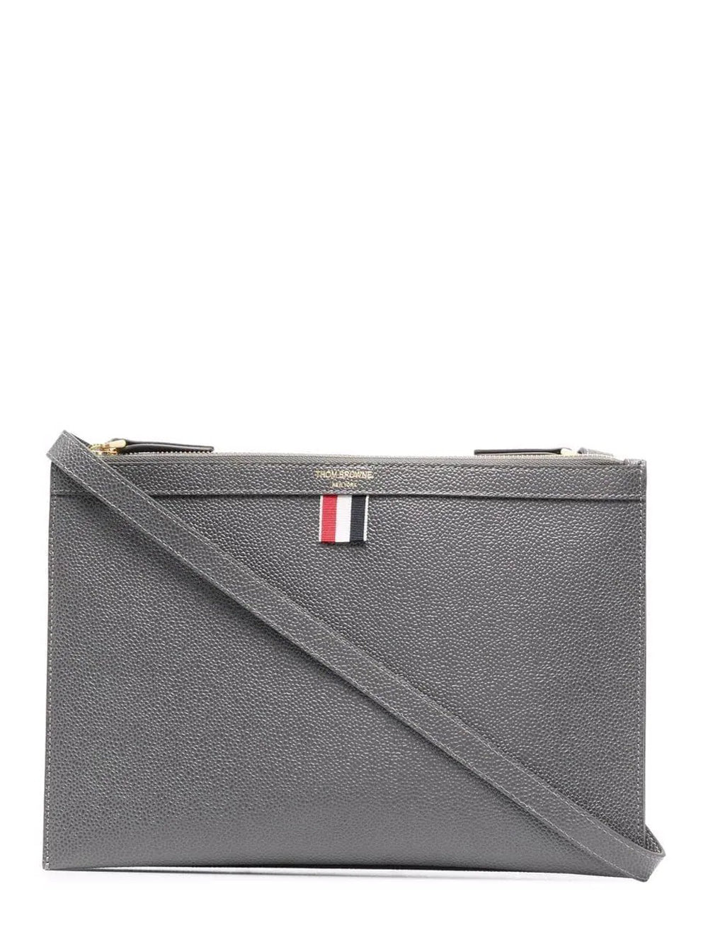 ThomBrowne-PebbleGrainLeatherDoubleZipCrossbodyDocumentHolder-DarkGrey-1