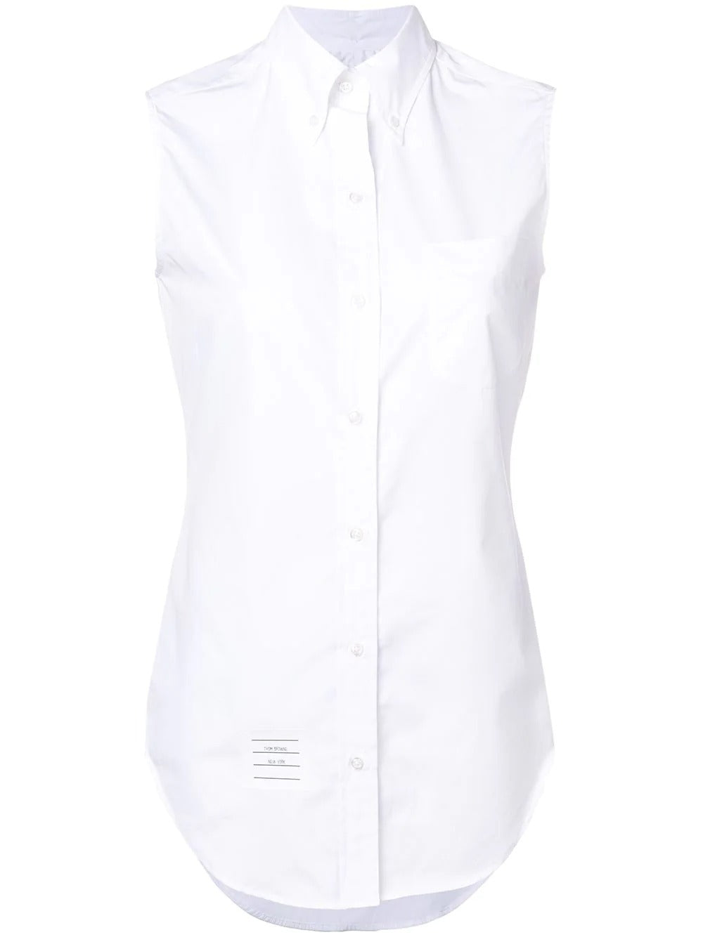 ThomBrowne-PoplinGrosgrainPlacketSleevelessShirt-White-1
