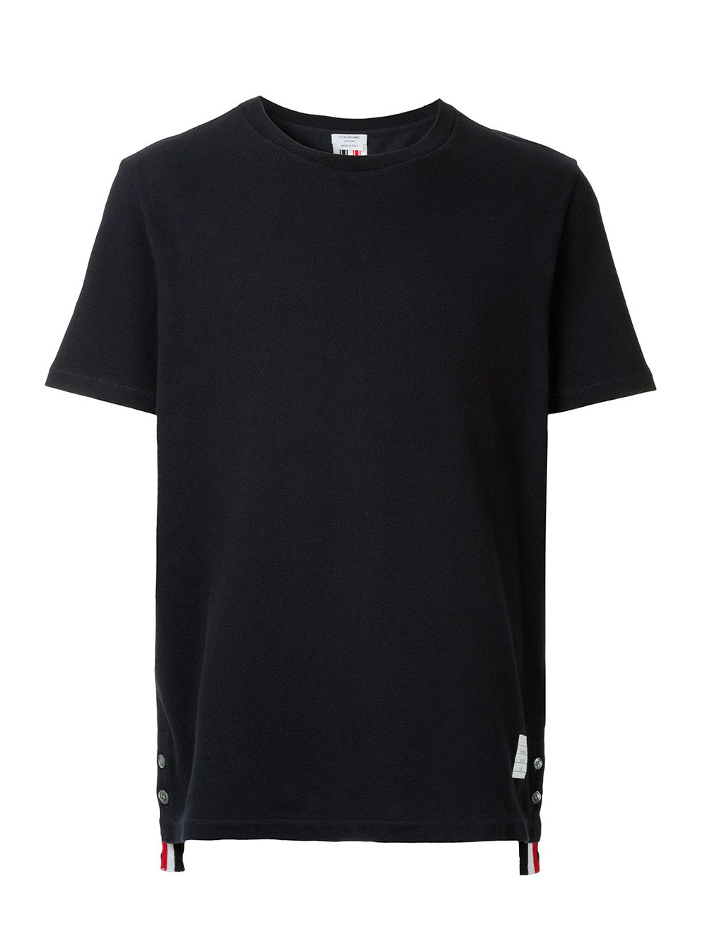 ThomBrowne-RelaxedFitShortSleeveTeeW_Center-BackRWBstripeinClassicPique-Navy-1