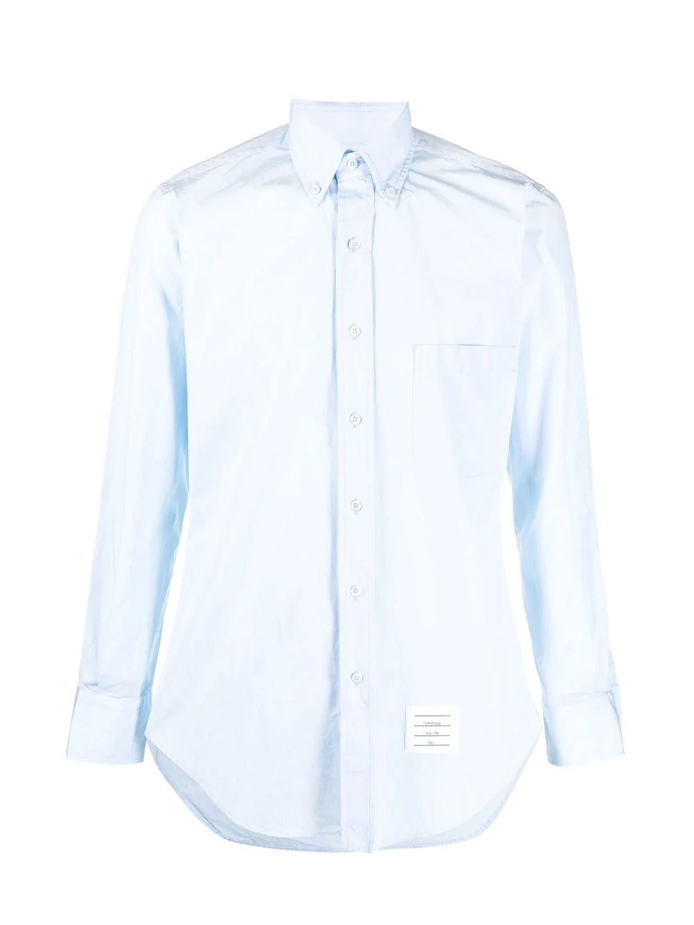 Classic Long Sleeve Shirt With Cf Grosgrain Placket In Solid Poplin (Light Blue)