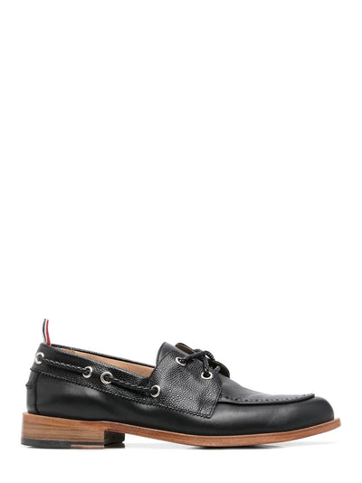 Vitello Calf Leather Boat Shoe (Black)