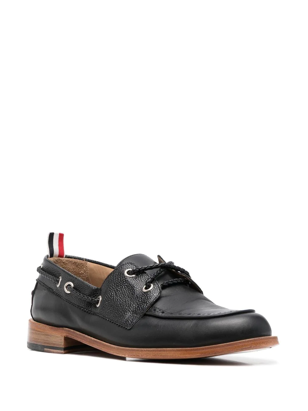 ThomBrowne-VitellocalfLeatherBoatShoe-Black-2