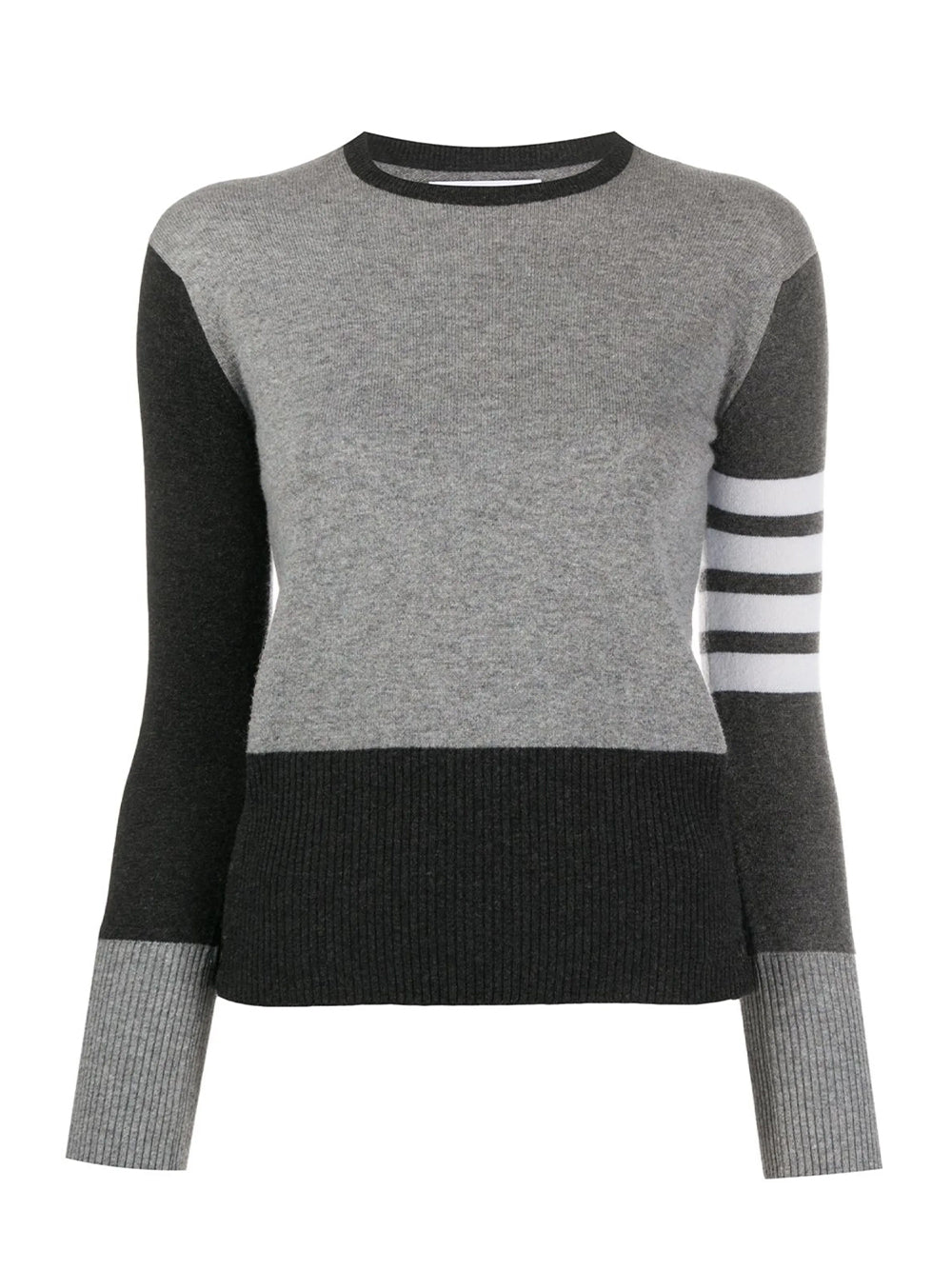 Thom Browne 4-Bar Funmix Cashmere Jumper (Tonal Grey)