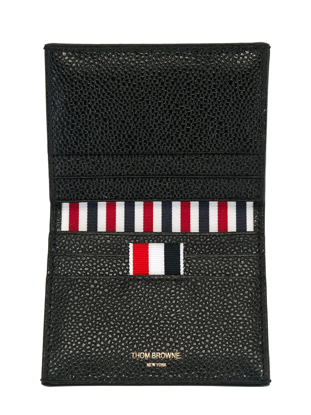 Double Card Holder In Pebble Grain Leather (Black)