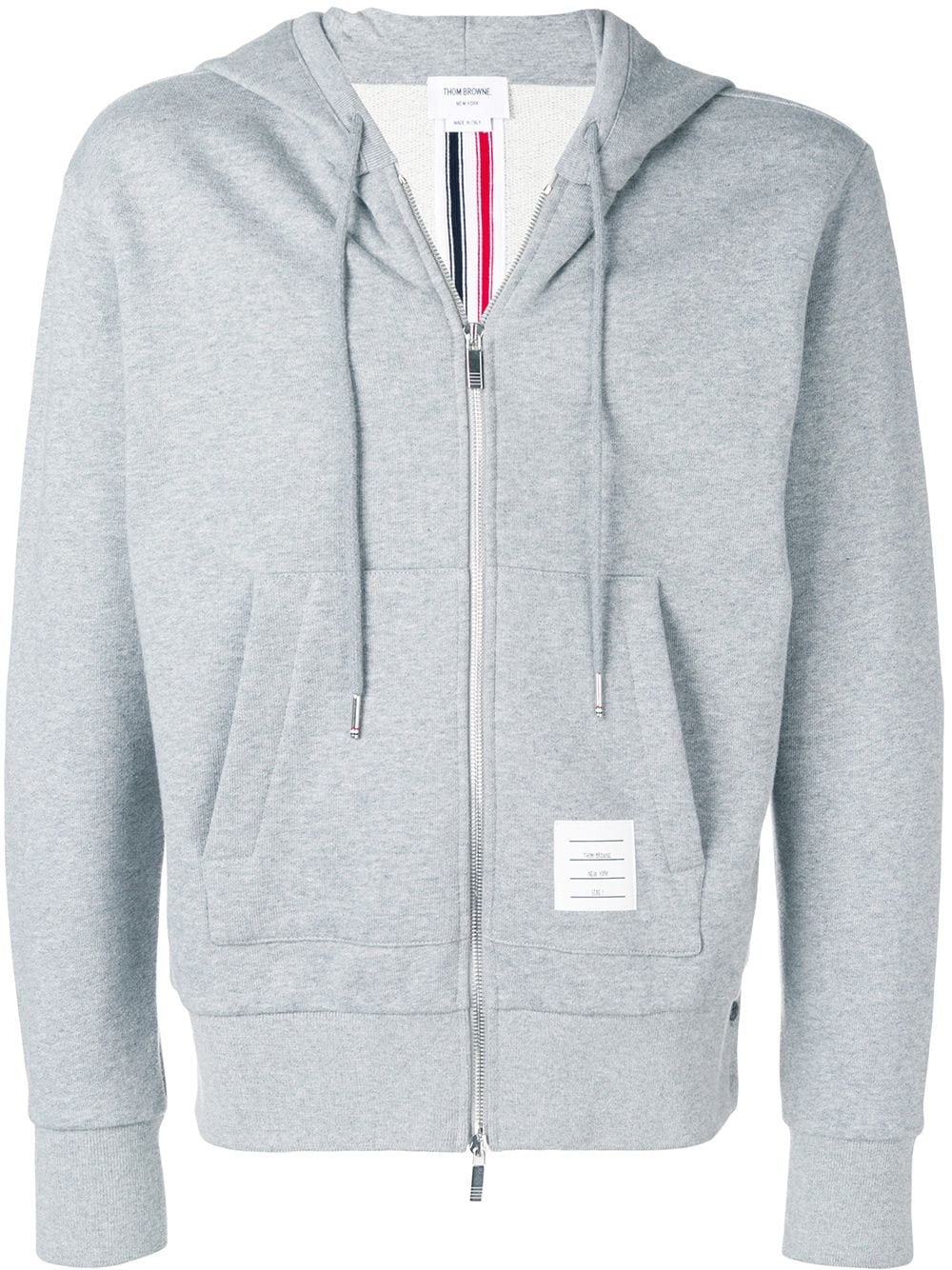 Hoodie Zip-Up Pullover In Classic Loopback Light Grey