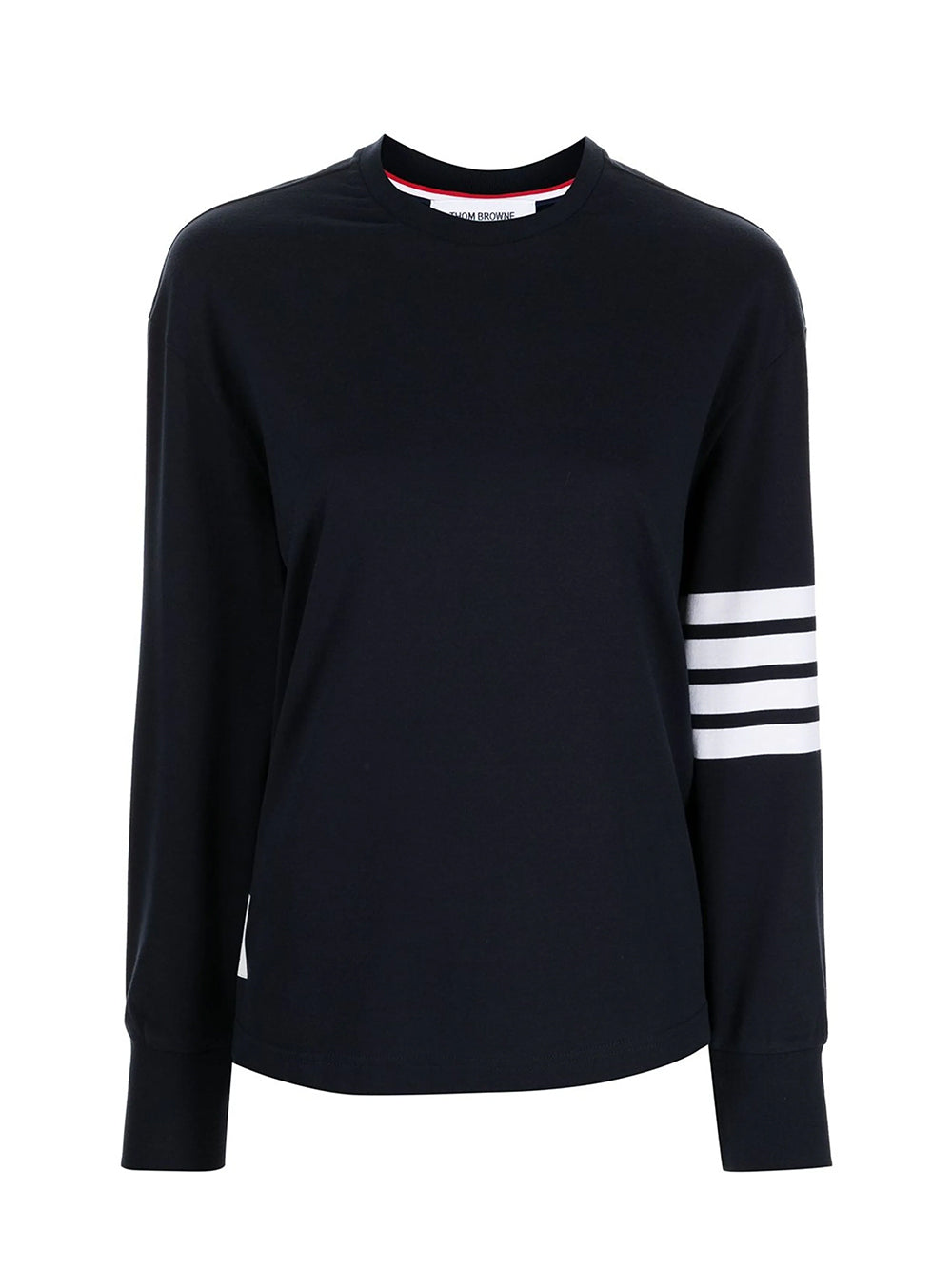 Long Sleeve Rugby Tee With Engineered 4 Bar In Medium Weight Jersey (Navy)