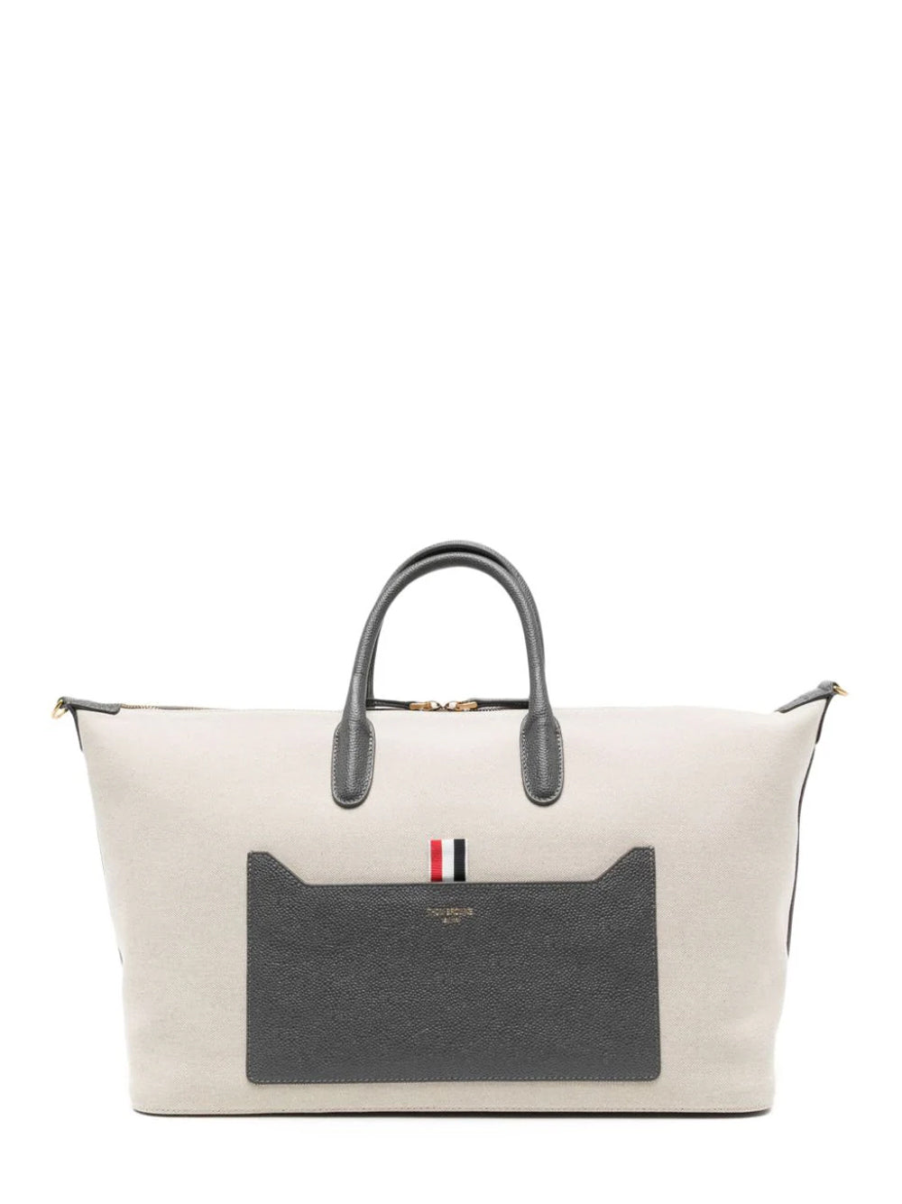 Thom_Browne_Medium_Soft_Duffle_W_Shoulder_Strap_In_Salt_And_Pepper_Cotton_Canvas_Natural_01