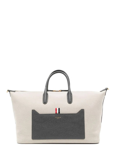 Thom_Browne_Medium_Soft_Duffle_W_Shoulder_Strap_In_Salt_And_Pepper_Cotton_Canvas_Natural_01