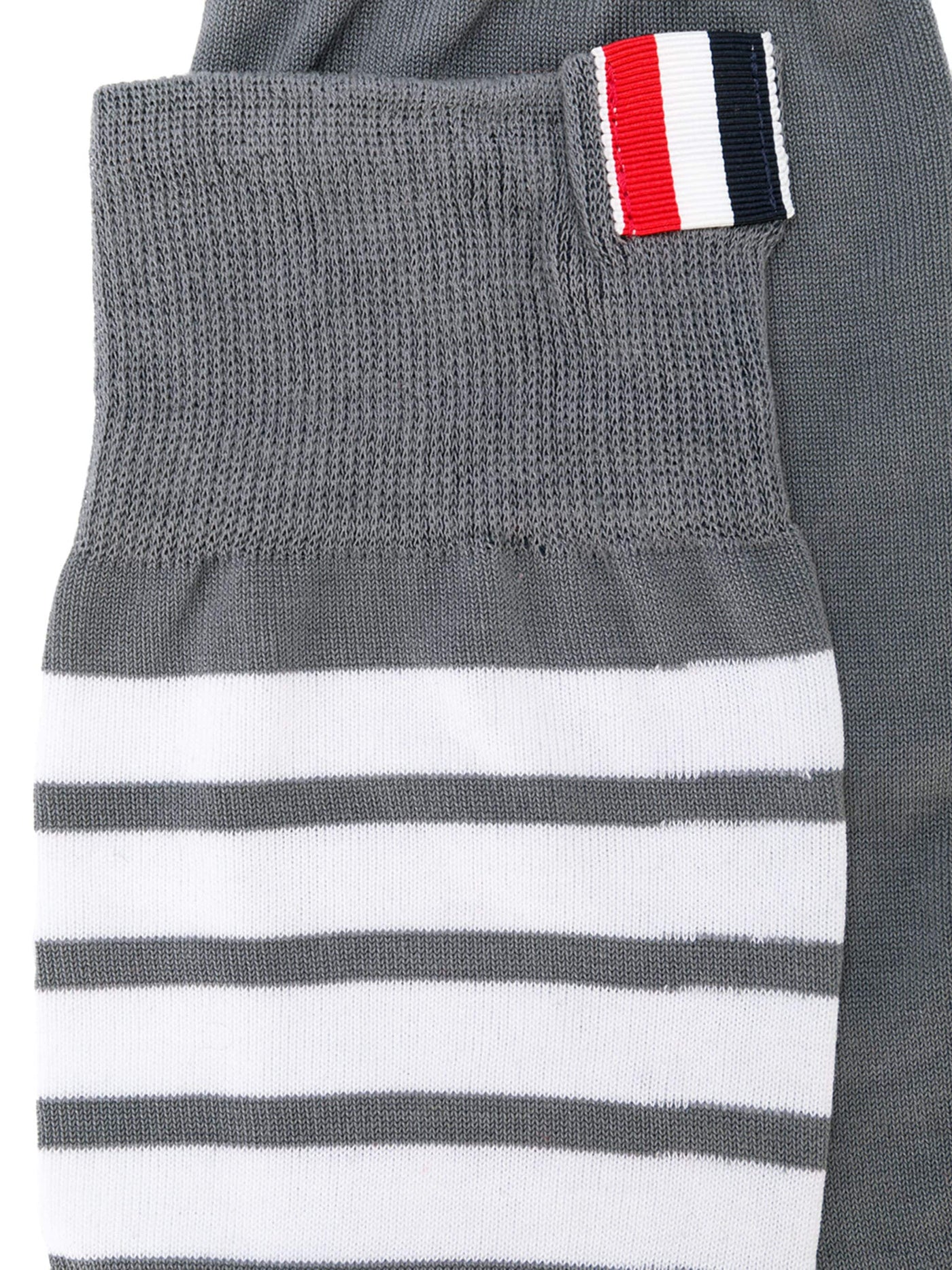 Mid Calf Socks With 4 Bar In Lightweight Cotton (Medium Grey)