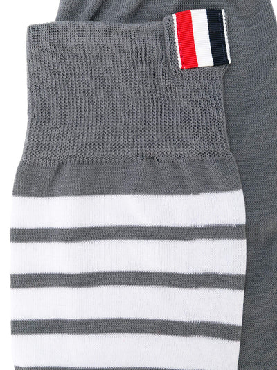 Mid Calf Socks With 4 Bar In Lightweight Cotton (Medium Grey)