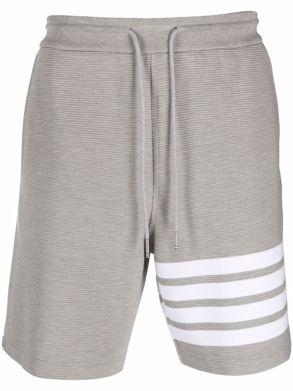 Mid Thigh Sweat Shorts W/ 4Bar In Ottoman Light Grey