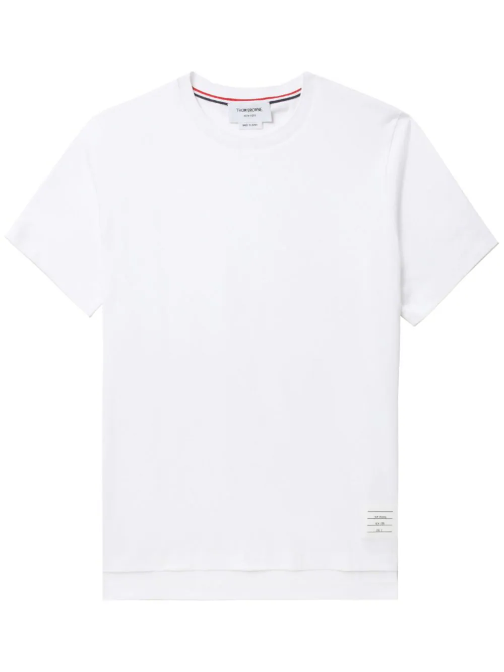 Relaxed Fit Short Sleeve Tee W/ Side Slit In Medium Weight Jersey White