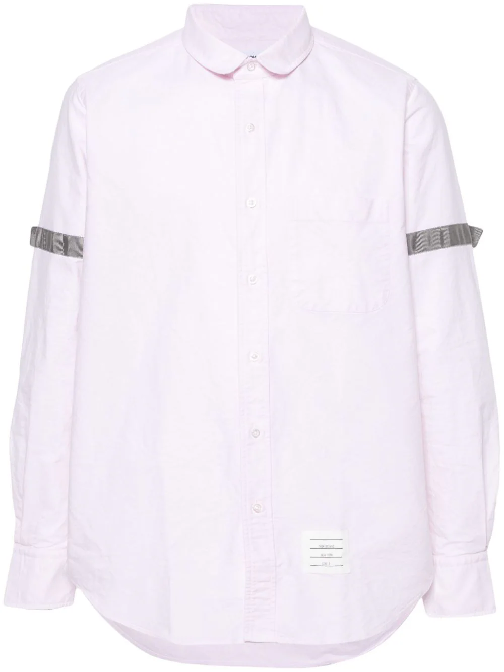 Straight Fit Mini Round Collar Long Sleeve Shirt W/ Gg Armband In Oxford Light Pink
