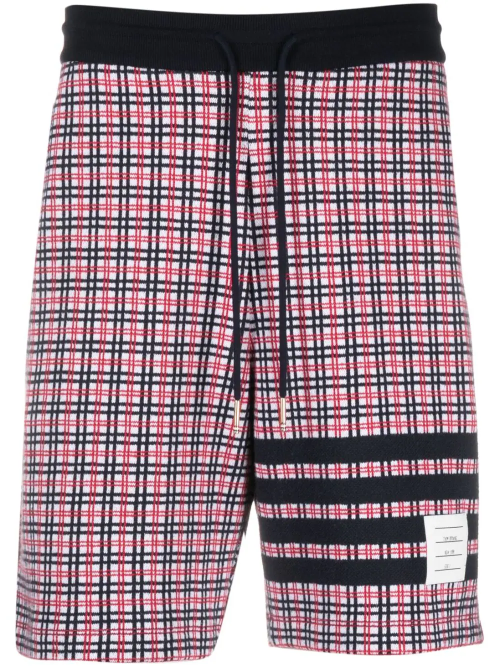 Sweat Shorts In Cotton Check Jacquard W/Eng 4 Bar Rwbwht