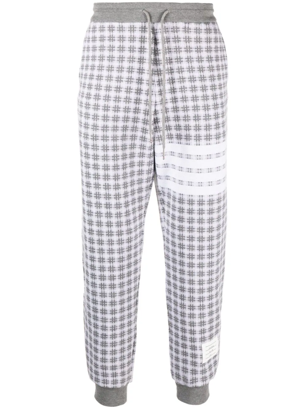 Sweatpants In Cotton Check Jacquard W/Eng 4 Bar Light Grey