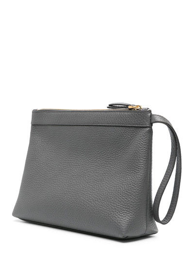 Toiletry Case In Soft Pebble Grain Leather (Dark Grey)