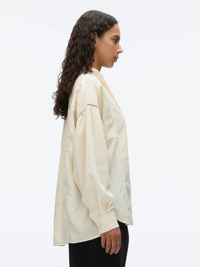 Tie Neck Blouse (Parchment)