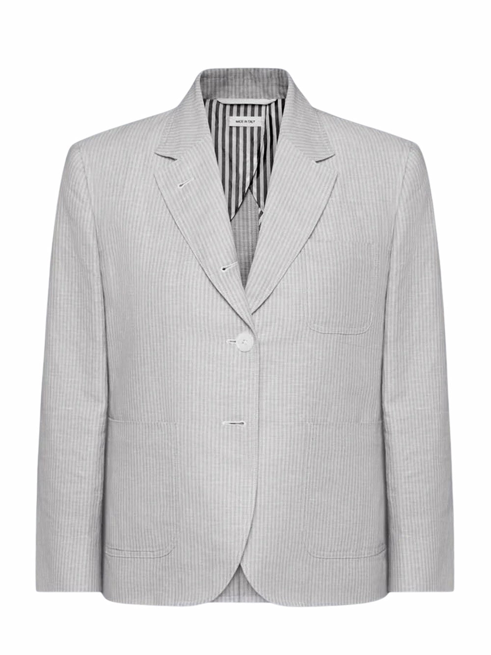Tonal University Stripe Sack Sportcoat (Light Grey)