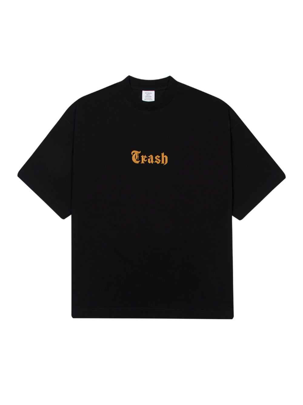 Trash Embroidered Regular T-Shirt (Black)