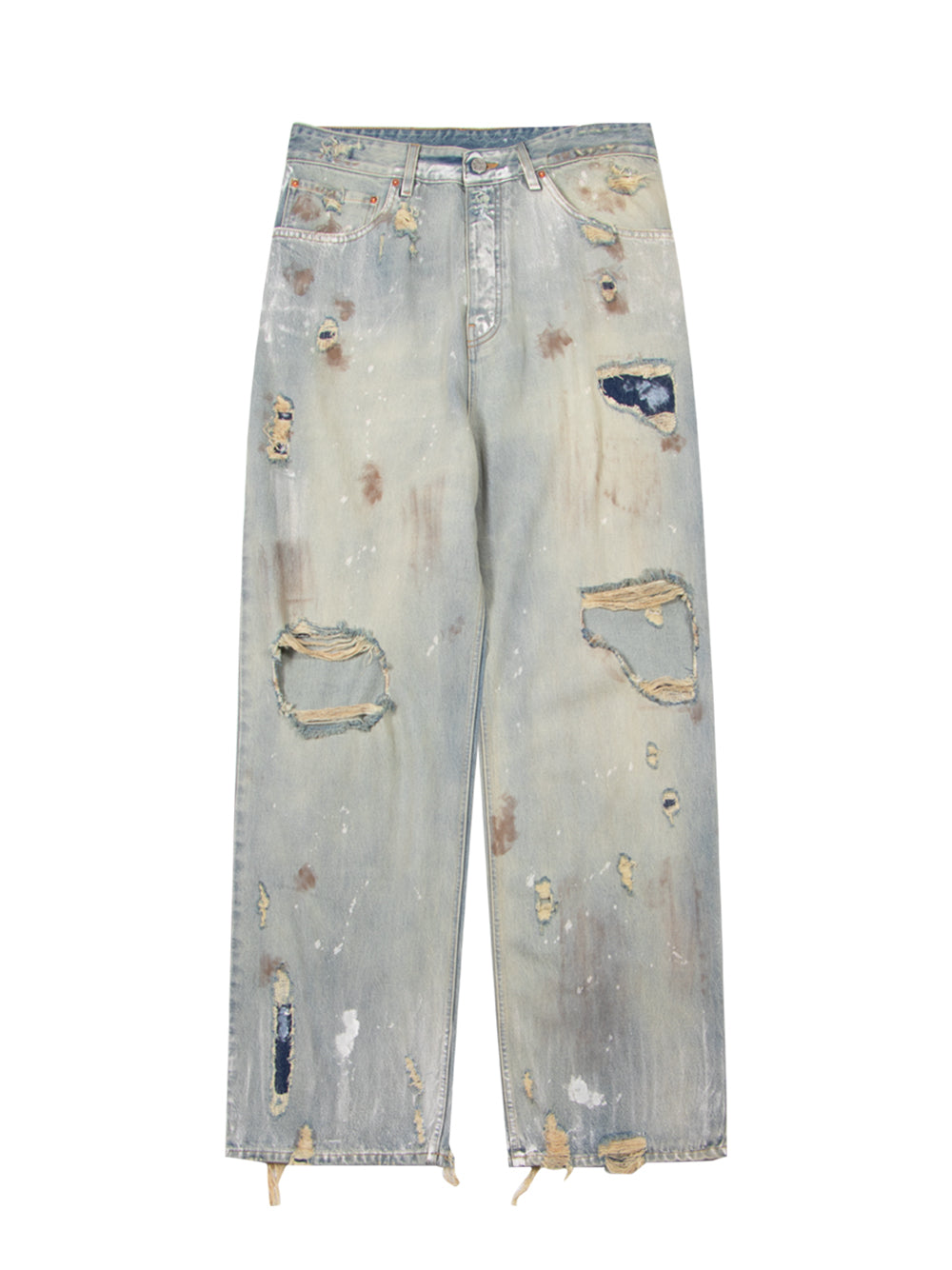 Trashed Baggy Jeans (Light Blue)