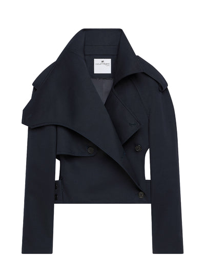 Trench Coat Oblique Bimaterial (Navy)