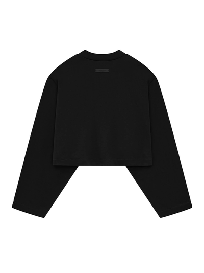 Tri-Blend Cropped Longsleeve Shirt (Black)