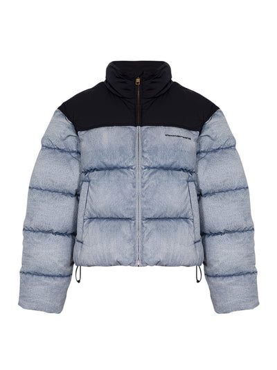 Trompe-L’Oeil Denim Puffer Jacket (Blue/Black)