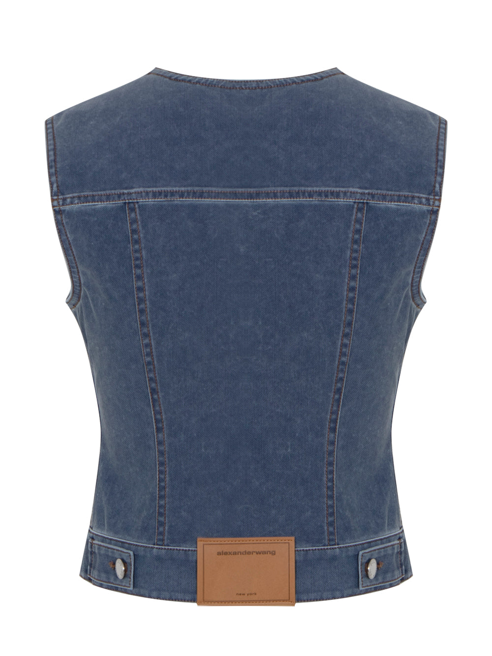 Trompe Loeil Denim Fitted Vest (Dark Night)