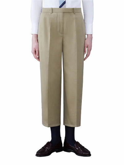 Twill Relaxed Pleated Trouser (Camel)