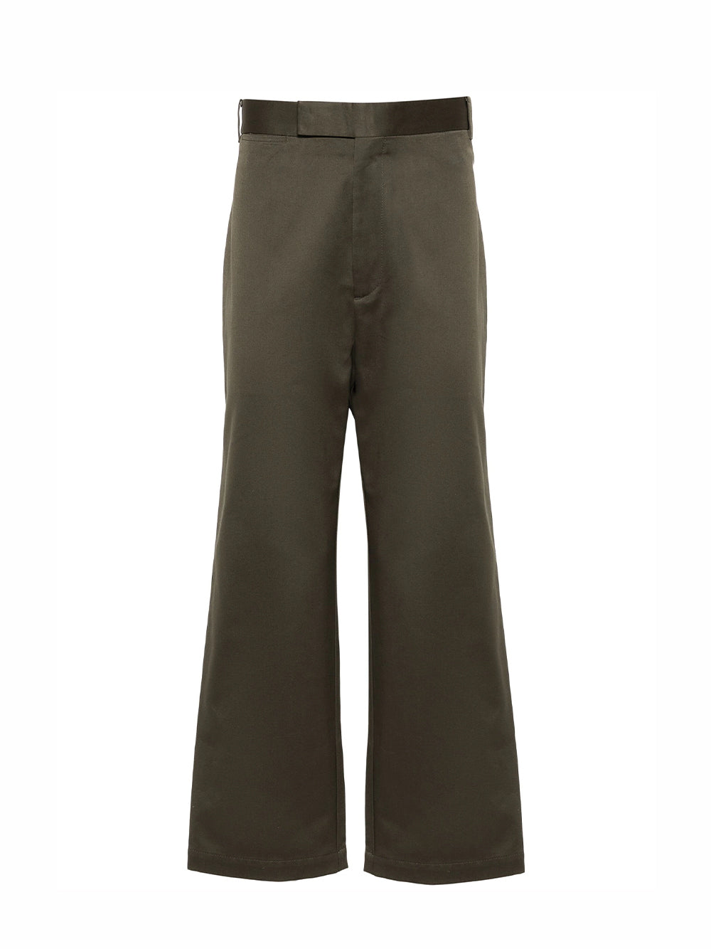Twill Unconstructed Straight Leg Trouser (Dark Green)