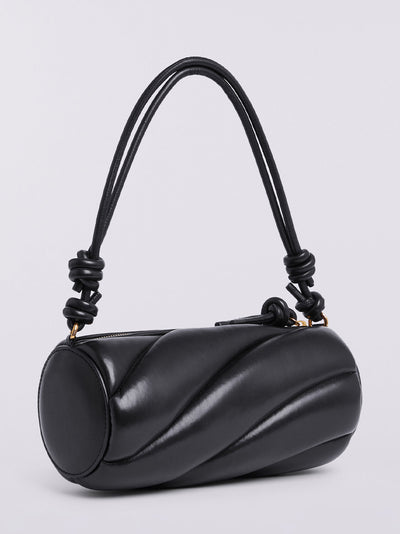 Black Leather Mella Bag (Black)