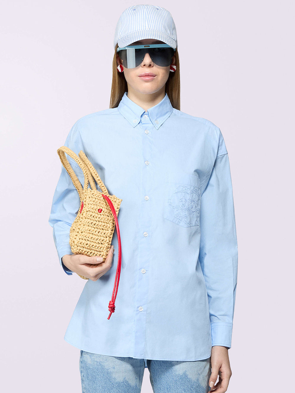 Unisex Embroidered Angels Shirt (Blue)
