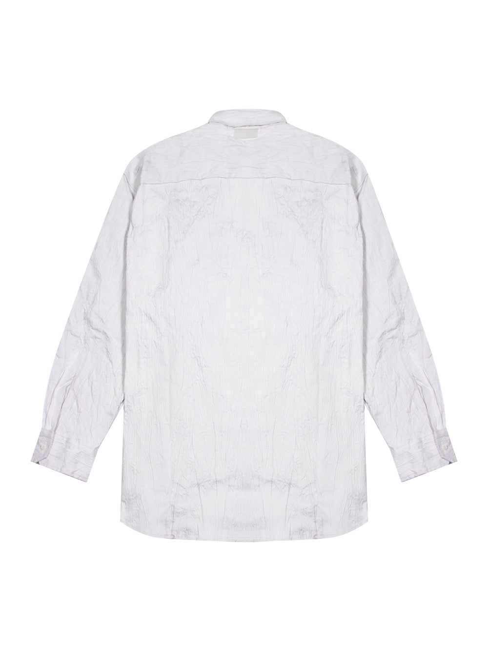 Metalized Wrinkled Allover Shirt (White)