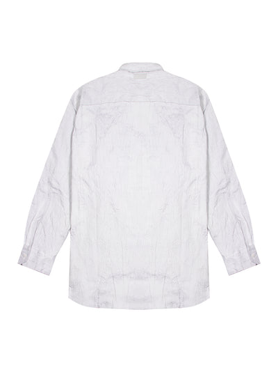 Metalized Wrinkled Allover Shirt (White)