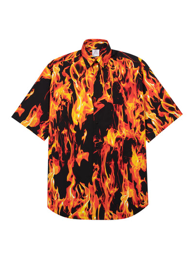 Fire Shortsleeve Shirt Fire Print