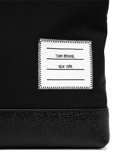 Large Pouch With Gold Zip And Black Tricolor (Stripe Black)