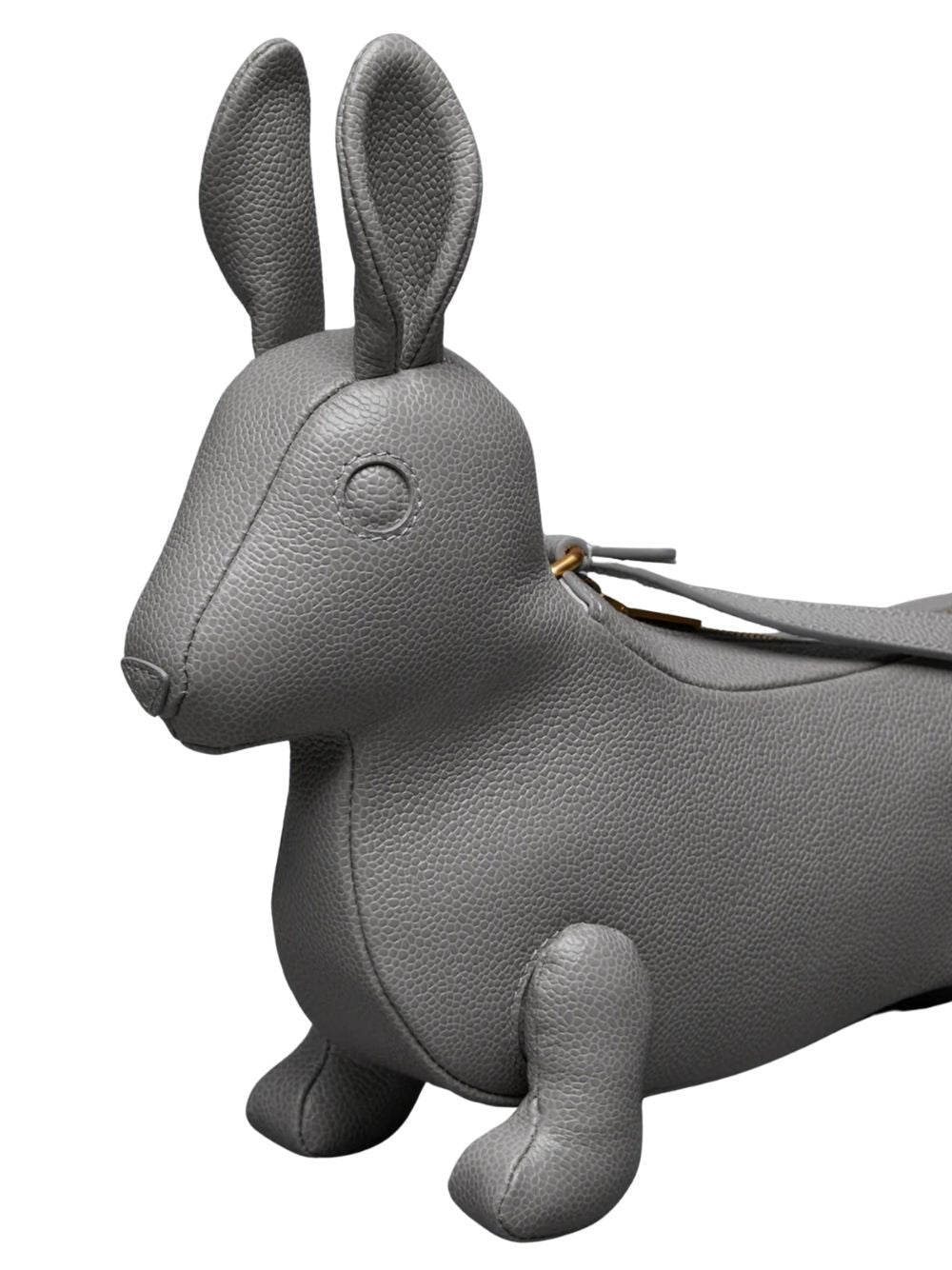 Pebble Grain Rabbit Baguette Bag (Light Grey)