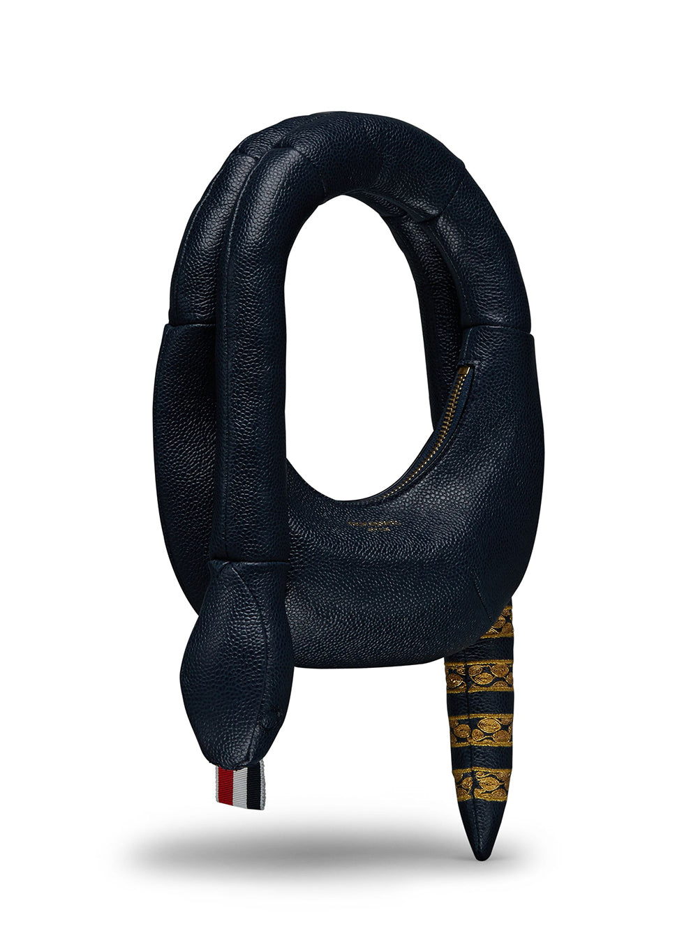 Lunar New Year Pebble Grain 4-Bar Snake Bag Navy