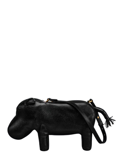 Pebble Grain Hippo Baguette Black
