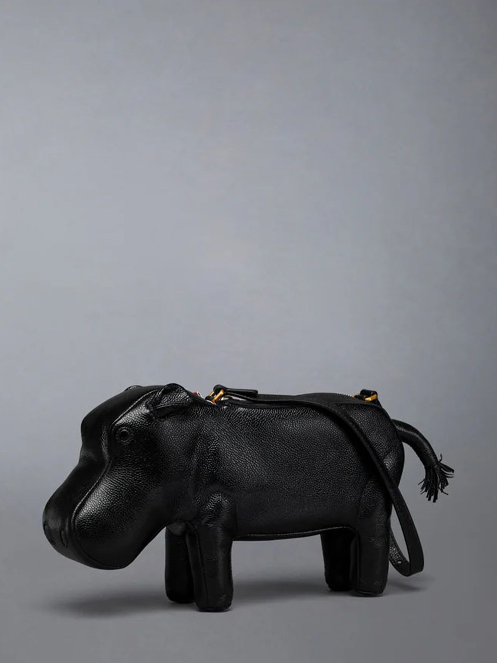 Pebble Grain Hippo Baguette Black